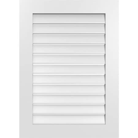 Ekena Millwork Vertical Surface Mount PVC Gable Vent: Functional, w/ 3-1/2"W x 1"P Standard Frame, 26"W x 36"H GVPVE26X3601SF